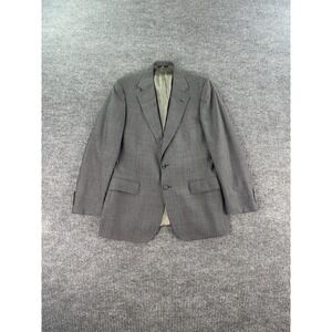 Vintage Polo University Club Blazer 42 R Gray Wool Plaid Premium Ralph Lauren